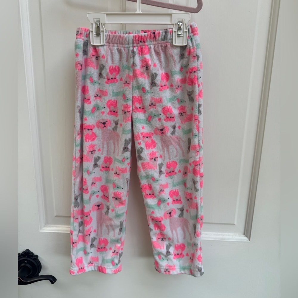 NWOT Simple Joys 4T Girls Carter's Multicolor Dog Pajama Bottoms Soft Fleece
